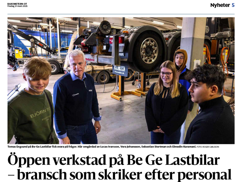 Öppen verkstad på Be Ge Lastbilar – bransch som skriker efter personal