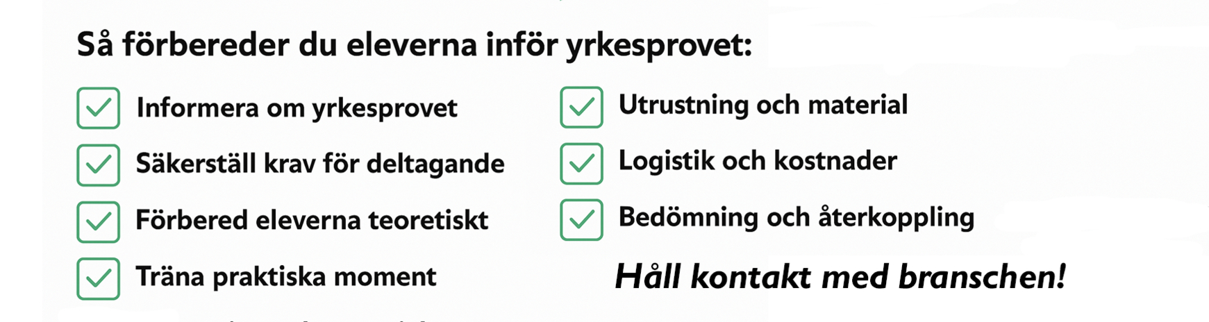 Checklista inför fordonslackerarnas yrkesprov