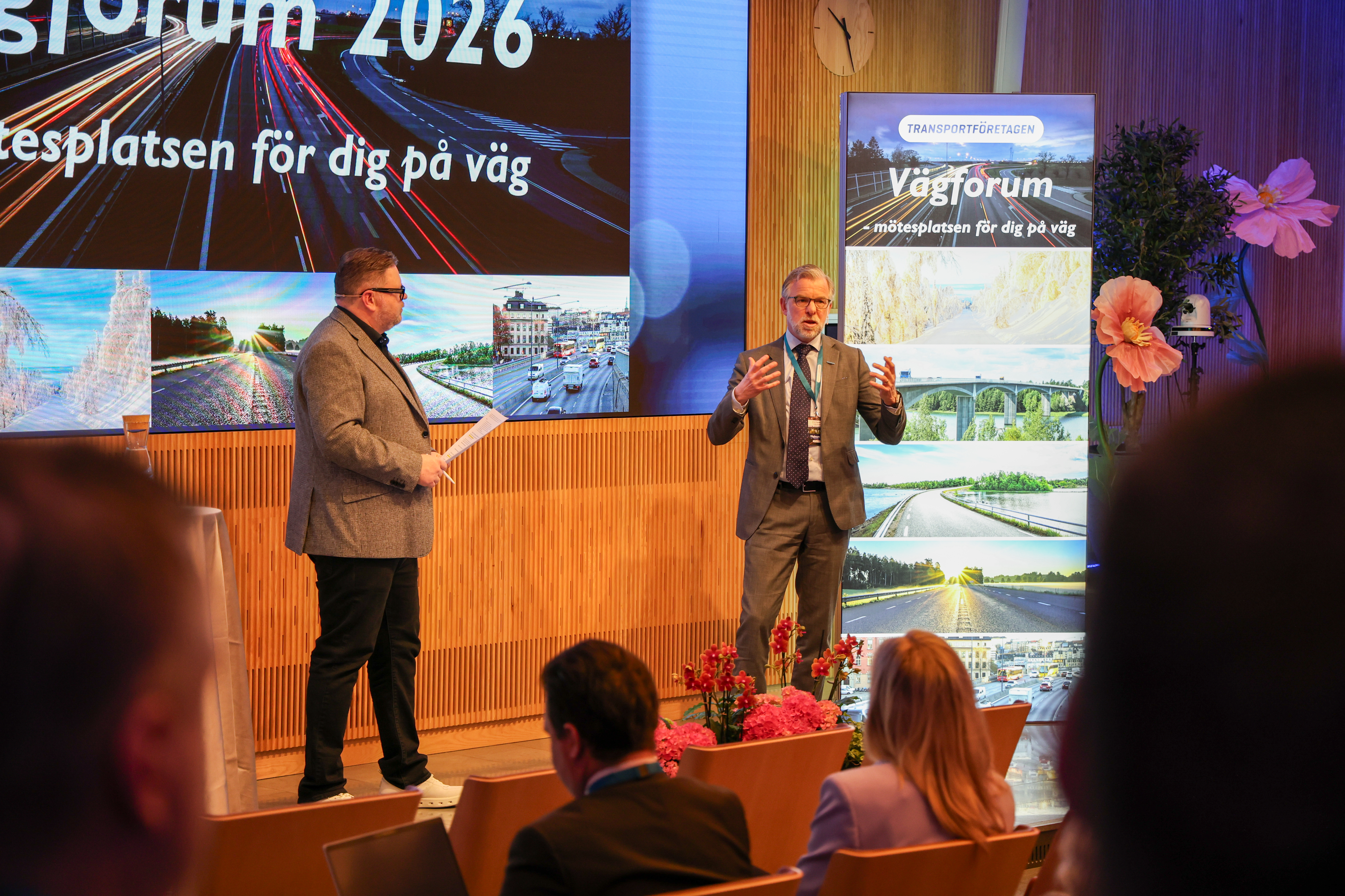 Jonas Hagelqvist, vd Transportföretagen och Per Ankersjö, moderator