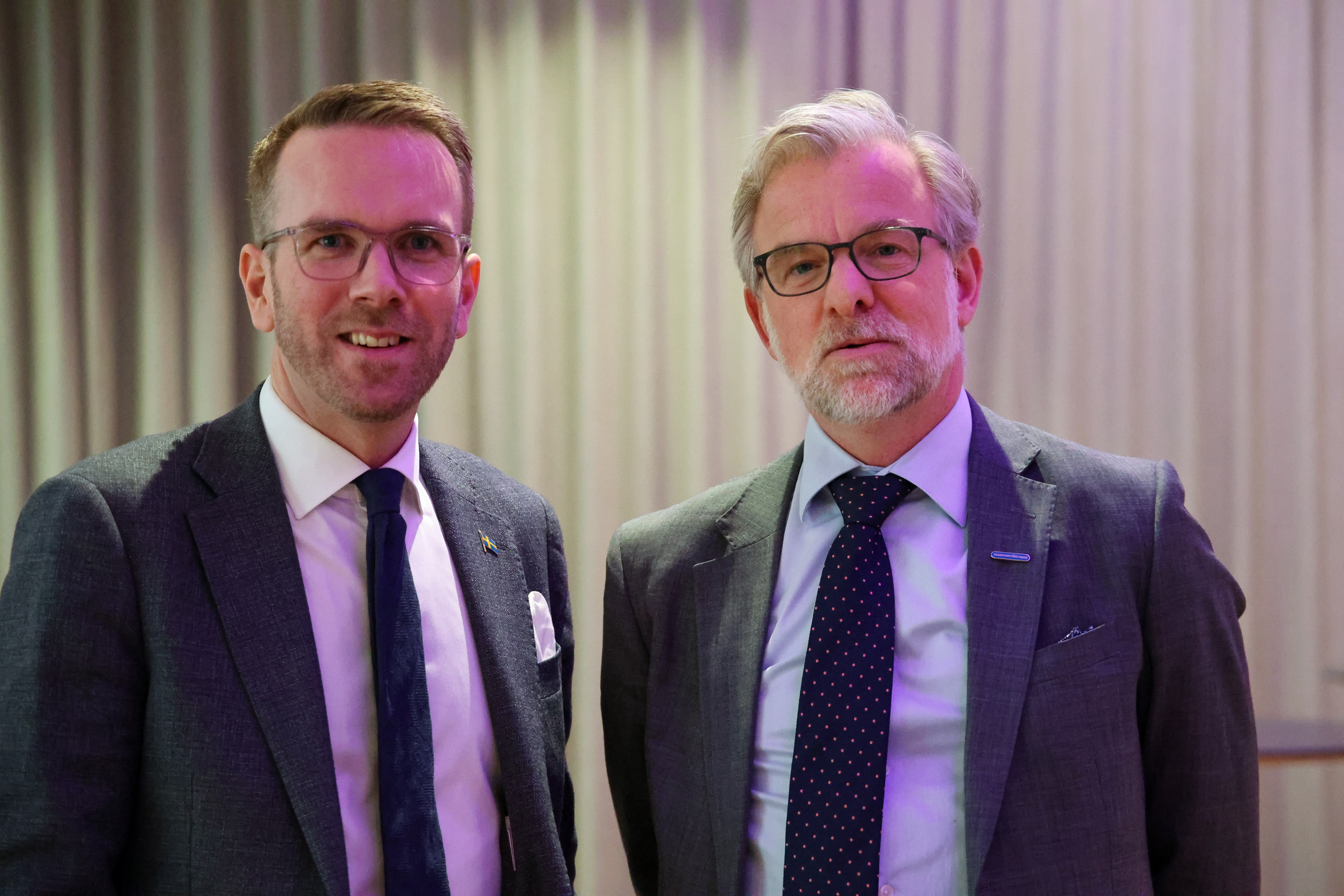  Infrastruktur- och bostadsminister  Andreas Carlson och Transportföretagens vd Jonas Hagelqvist