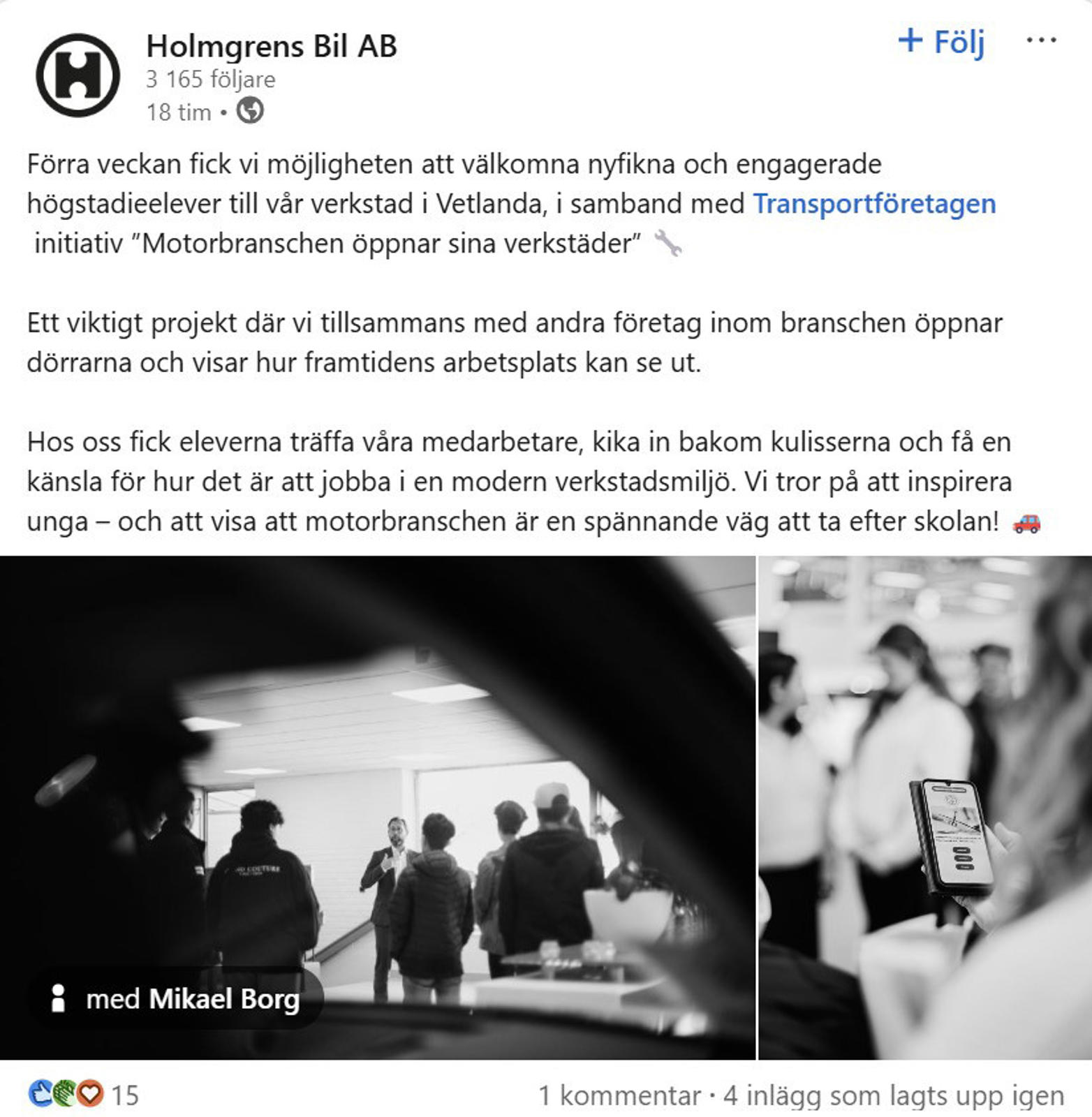 Holmgrens Bil, Vetlanda, v 14, 2025