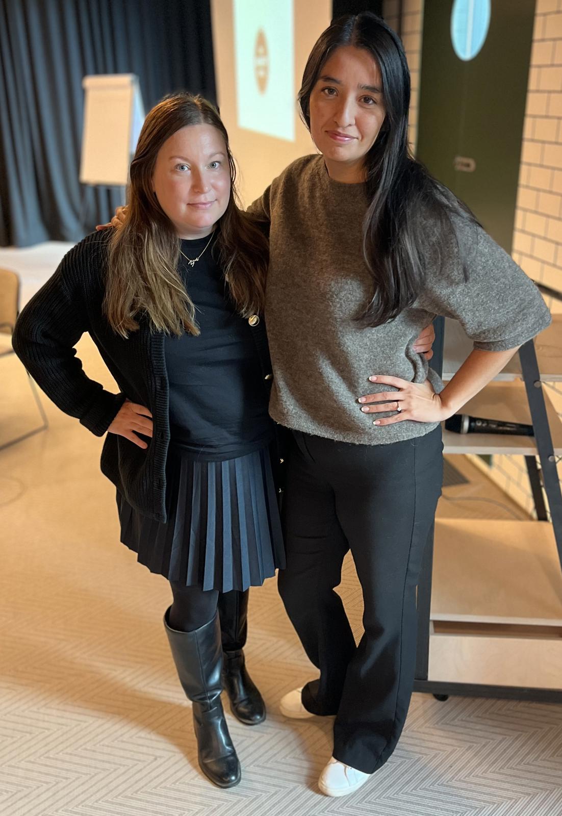 Hanna Björklund och Ana Maria Orellana Zamorano, arbetsrättsjurister på Transportföretagen, berättade om aktuella rättsfall och EU-rättsliga frågor.