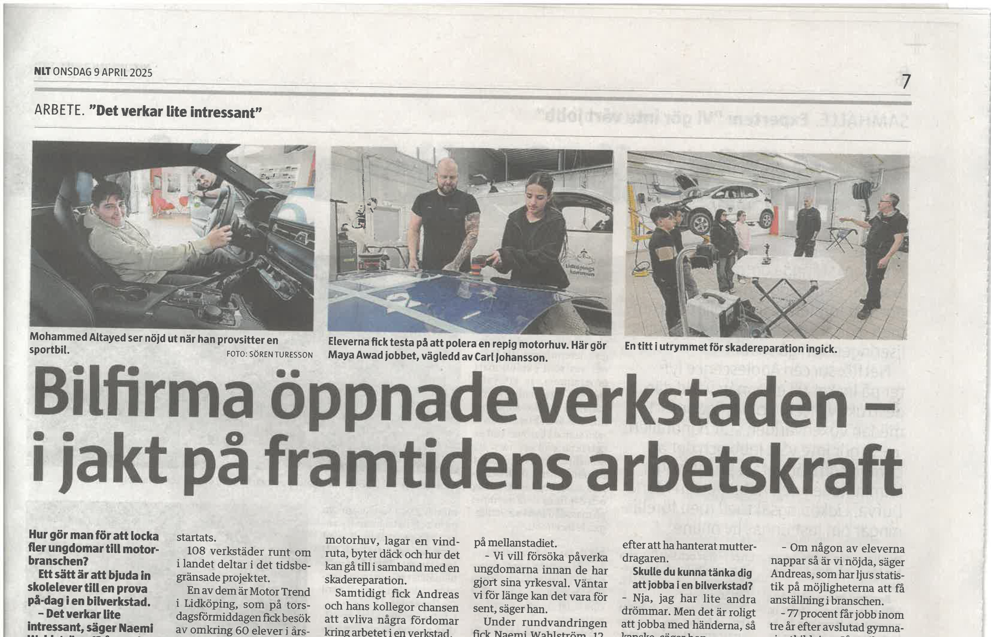 Motor Trend i Lidköping öppnade upp sin verkstad i jakt på framtidens arbetskraft!