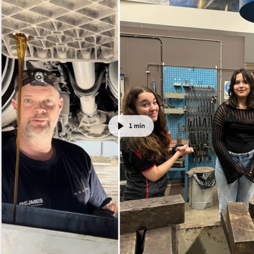 Ett 20-tal sjundeklassare från Östergårdsskolan besökte under torsdagen Rejmes Transportfordon i Halmstad!