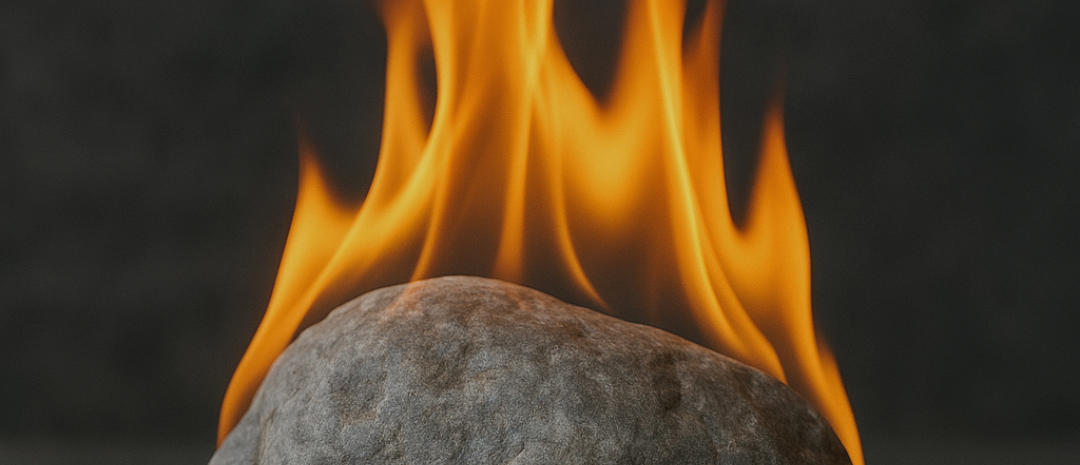 Bevisa att sten inte brinner