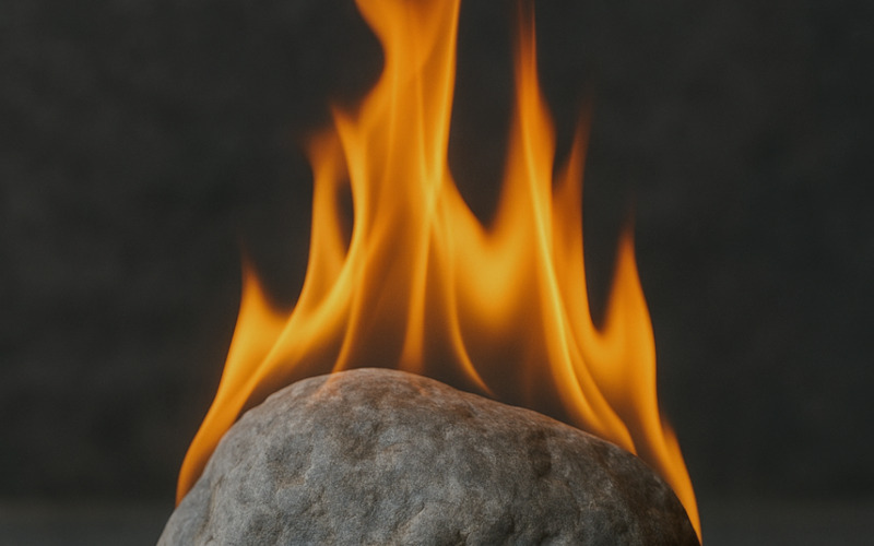 Bevisa att sten inte brinner